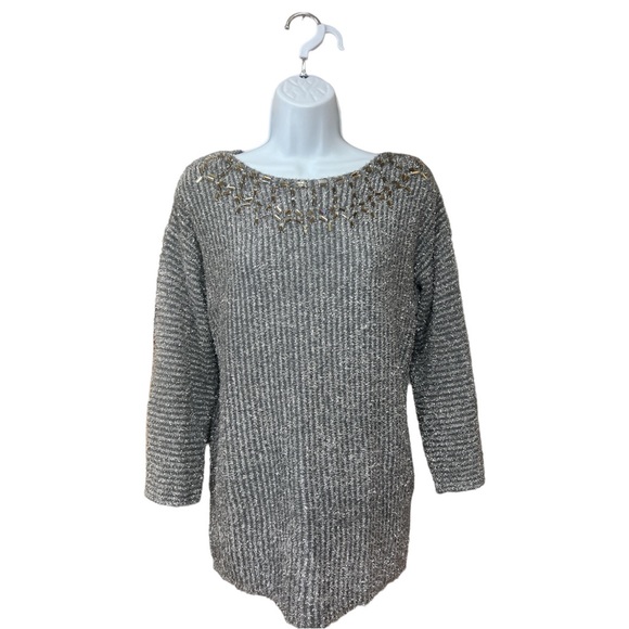 Sz Medium Ruby Rd Grey Silver Sweater NWT - Picture 2 of 8